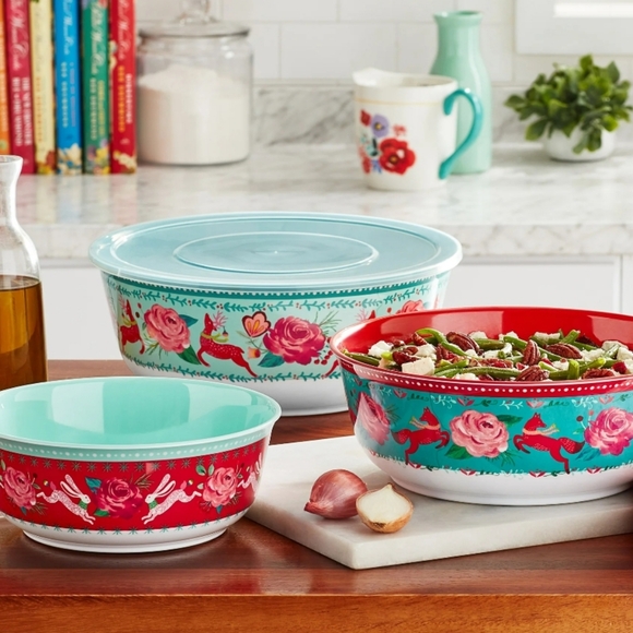 ❤️ New Pioneer Woman Festive Forest 6-Piece Melamine Bowl Set - Picture 11 of 11